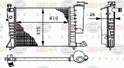 BEHR HELLA Service 8MK 376 712-614 - Радиатор, охлаждане на двигателя vvparts.bg