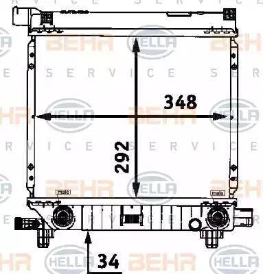 BEHR HELLA Service 8MK 376 712-161 - Радиатор, охлаждане на двигателя vvparts.bg