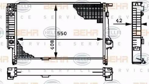 BEHR HELLA Service 8MK 376 712-181 - Радиатор, охлаждане на двигателя vvparts.bg