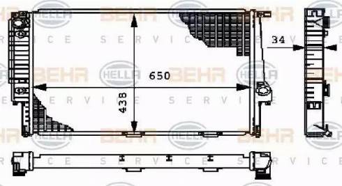 BEHR HELLA Service 8MK 376 712-371 - Радиатор, охлаждане на двигателя vvparts.bg