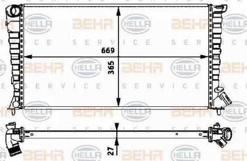 BEHR HELLA Service 8MK 376 717-601 - Радиатор, охлаждане на двигателя vvparts.bg