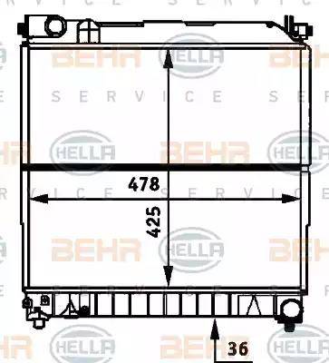 BEHR HELLA Service 8MK 376 717-681 - Радиатор, охлаждане на двигателя vvparts.bg