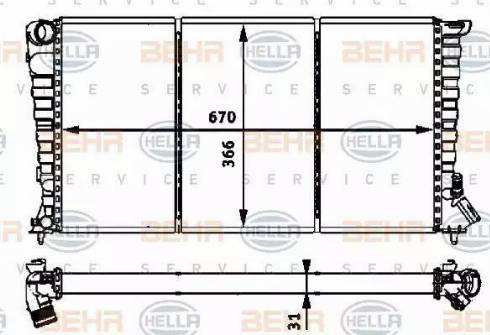 BEHR HELLA Service 8MK 376 717-621 - Радиатор, охлаждане на двигателя vvparts.bg