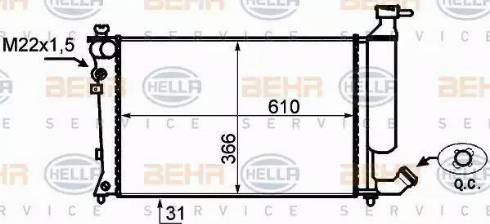 BEHR HELLA Service 8MK 376 717-171 - Радиатор, охлаждане на двигателя vvparts.bg