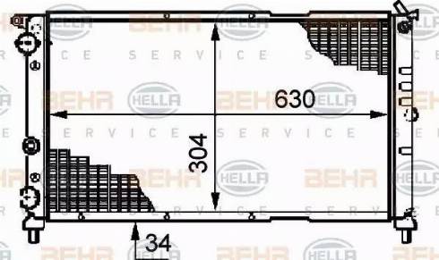 BEHR HELLA Service 8MK 376 717-311 - Радиатор, охлаждане на двигателя vvparts.bg