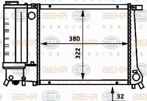 BEHR HELLA Service 8MK 376 717-221 - Радиатор, охлаждане на двигателя vvparts.bg