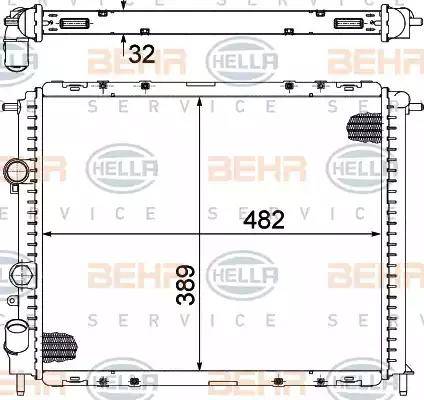 BEHR HELLA Service 8MK 376 717-791 - Радиатор, охлаждане на двигателя vvparts.bg