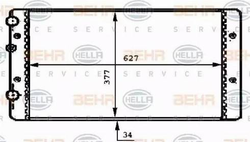 BEHR HELLA Service 8MK 376 717-721 - Радиатор, охлаждане на двигателя vvparts.bg