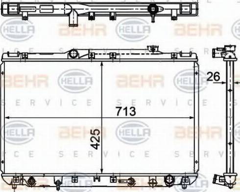 BEHR HELLA Service 8MK 376 781-501 - Радиатор, охлаждане на двигателя vvparts.bg