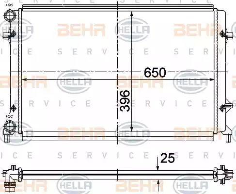 BEHR HELLA Service 8MK 376 781-091 - Радиатор, охлаждане на двигателя vvparts.bg