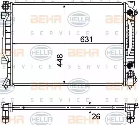 BEHR HELLA Service 8MK 376 781-031 - Радиатор, охлаждане на двигателя vvparts.bg