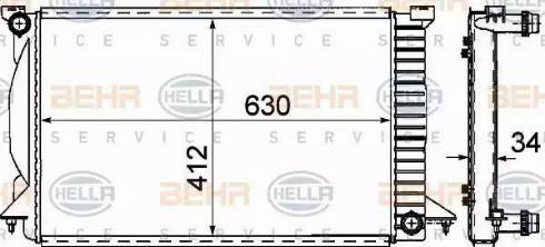 BEHR HELLA Service 8MK 376 781-071 - Радиатор, охлаждане на двигателя vvparts.bg