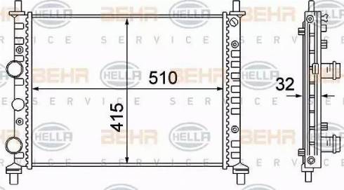 BEHR HELLA Service 8MK 376 781-101 - Радиатор, охлаждане на двигателя vvparts.bg