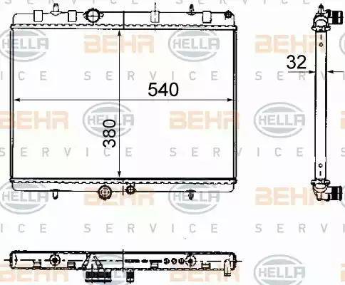 BEHR HELLA Service 8MK 376 781-111 - Радиатор, охлаждане на двигателя vvparts.bg