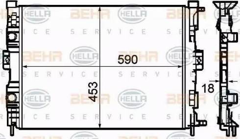 BEHR HELLA Service 8MK 376 781-134 - Радиатор, охлаждане на двигателя vvparts.bg