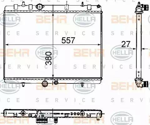 BEHR HELLA Service 8MK 376 781-121 - Радиатор, охлаждане на двигателя vvparts.bg