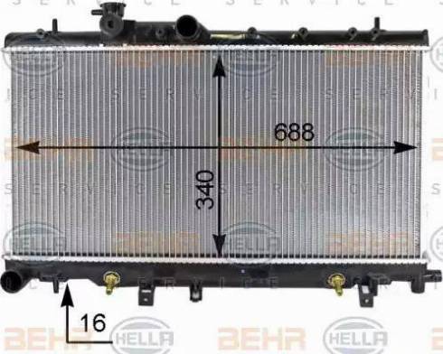 BEHR HELLA Service 8MK 376 787-661 - Радиатор, охлаждане на двигателя vvparts.bg