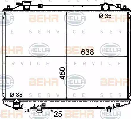 BEHR HELLA Service 8MK 376 787-101 - Радиатор, охлаждане на двигателя vvparts.bg