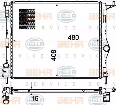 BEHR HELLA Service 8MK 376 787-351 - Радиатор, охлаждане на двигателя vvparts.bg