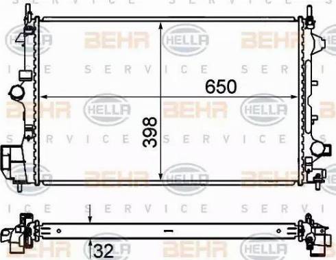 BEHR HELLA Service 8MK 376 735-061 - Радиатор, охлаждане на двигателя vvparts.bg