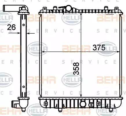 BEHR HELLA Service 8MK 376 735-071 - Радиатор, охлаждане на двигателя vvparts.bg