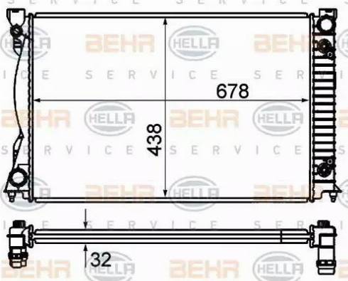 BEHR HELLA Service 8MK 376 735-151 - Радиатор, охлаждане на двигателя vvparts.bg