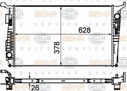 BEHR HELLA Service 8MK 376 735-181 - Радиатор, охлаждане на двигателя vvparts.bg