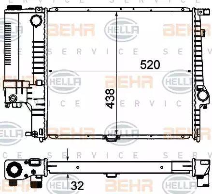 BEHR HELLA Service 8MK 376 735-351 - Радиатор, охлаждане на двигателя vvparts.bg