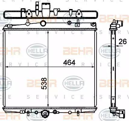 BEHR HELLA Service 8MK 376 735-321 - Радиатор, охлаждане на двигателя vvparts.bg