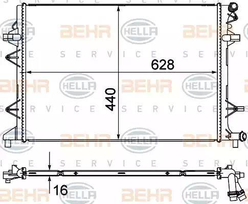 BEHR HELLA Service 8MK 376 735-371 - Радиатор, охлаждане на двигателя vvparts.bg