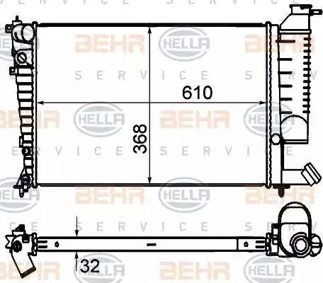 BEHR HELLA Service 8MK 376 735-291 - Радиатор, охлаждане на двигателя vvparts.bg