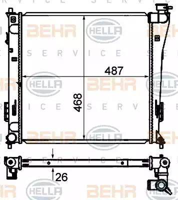 BEHR HELLA Service 8MK 376 735-271 - Радиатор, охлаждане на двигателя vvparts.bg