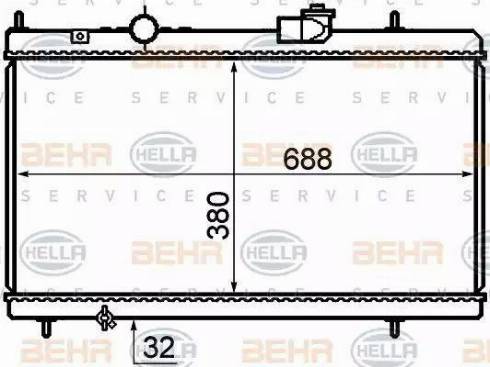 BEHR HELLA Service 8MK 376 732-741 - Радиатор, охлаждане на двигателя vvparts.bg