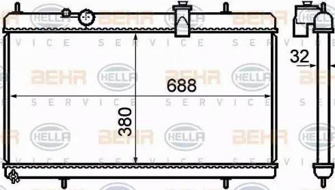 BEHR HELLA Service 8MK 376 732-751 - Радиатор, охлаждане на двигателя vvparts.bg