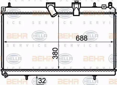 BEHR HELLA Service 8MK 376 732-761 - Радиатор, охлаждане на двигателя vvparts.bg