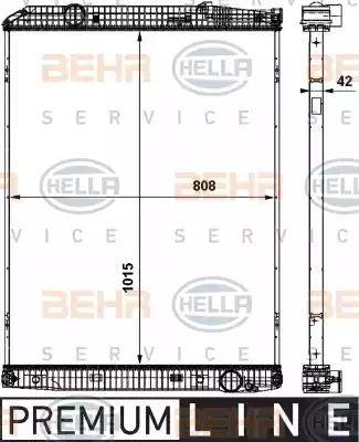 BEHR HELLA Service 8MK 376 737-051 - Радиатор, охлаждане на двигателя vvparts.bg