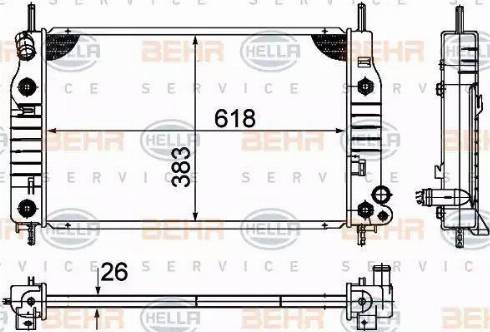 BEHR HELLA Service 8MK 376 724-541 - Радиатор, охлаждане на двигателя vvparts.bg