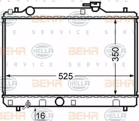 BEHR HELLA Service 8MK 376 724-581 - Радиатор, охлаждане на двигателя vvparts.bg