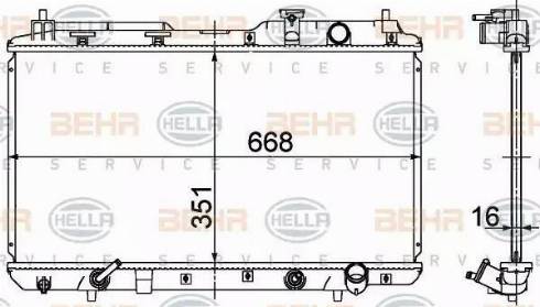 BEHR HELLA Service 8MK 376 724-531 - Радиатор, охлаждане на двигателя vvparts.bg