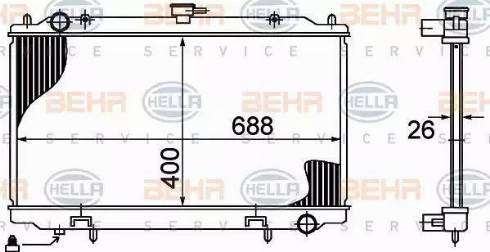 BEHR HELLA Service 8MK 376 724-631 - Радиатор, охлаждане на двигателя vvparts.bg