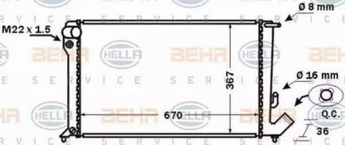 BEHR HELLA Service 8MK 376 724-711 - Радиатор, охлаждане на двигателя vvparts.bg