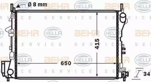 BEHR HELLA Service 8MK 376 726-751 - Радиатор, охлаждане на двигателя vvparts.bg