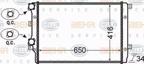 BEHR HELLA Service 8MK 376 726-704 - Радиатор, охлаждане на двигателя vvparts.bg