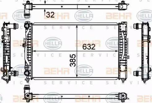 BEHR HELLA Service 8MK 376 720-591 - Радиатор, охлаждане на двигателя vvparts.bg