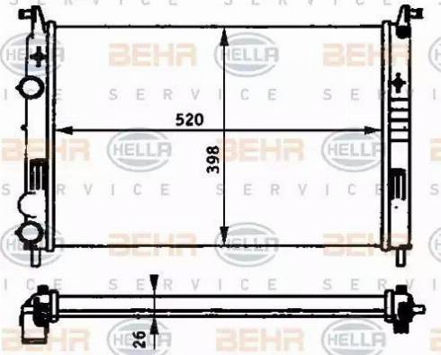 BEHR HELLA Service 8MK 376 720-581 - Радиатор, охлаждане на двигателя vvparts.bg