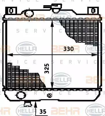 BEHR HELLA Service 8MK 376 720-671 - Радиатор, охлаждане на двигателя vvparts.bg