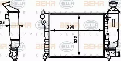 BEHR HELLA Service 8MK 376 720-001 - Радиатор, охлаждане на двигателя vvparts.bg