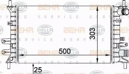 BEHR HELLA Service 8MK 376 720-191 - Радиатор, охлаждане на двигателя vvparts.bg