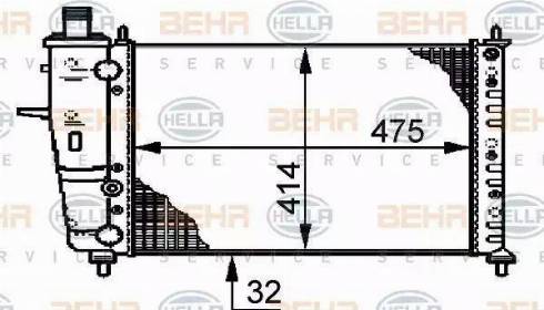 BEHR HELLA Service 8MK 376 720-334 - Радиатор, охлаждане на двигателя vvparts.bg