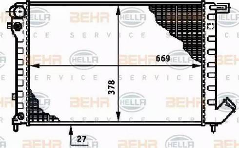 BEHR HELLA Service 8MK 376 720-241 - Радиатор, охлаждане на двигателя vvparts.bg